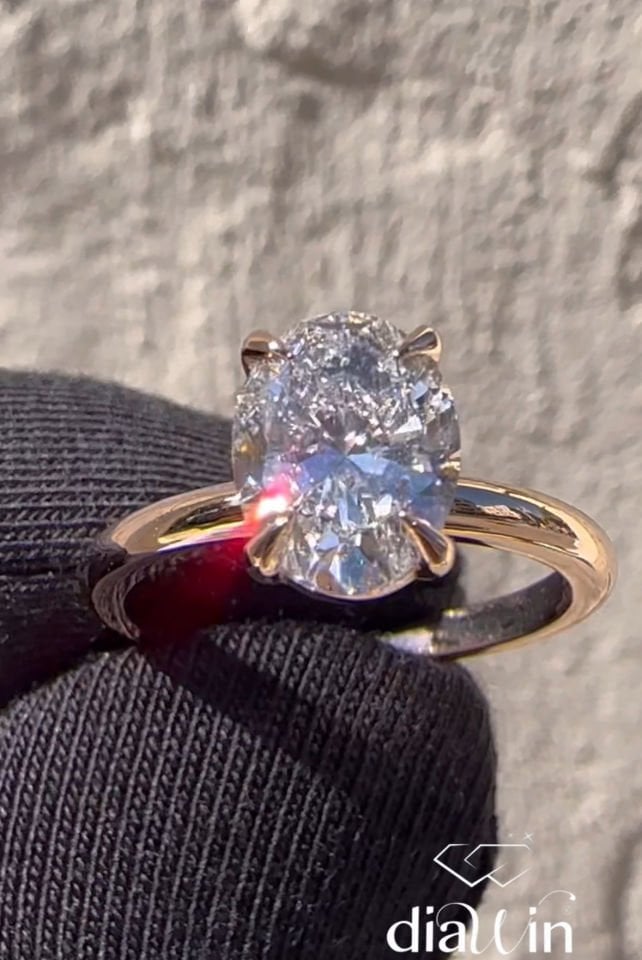 1.00 Karat G SI Oval Kesim HRD Sertifikalı Vintage ModelTektaş Yüzük 14 Ayar Altın