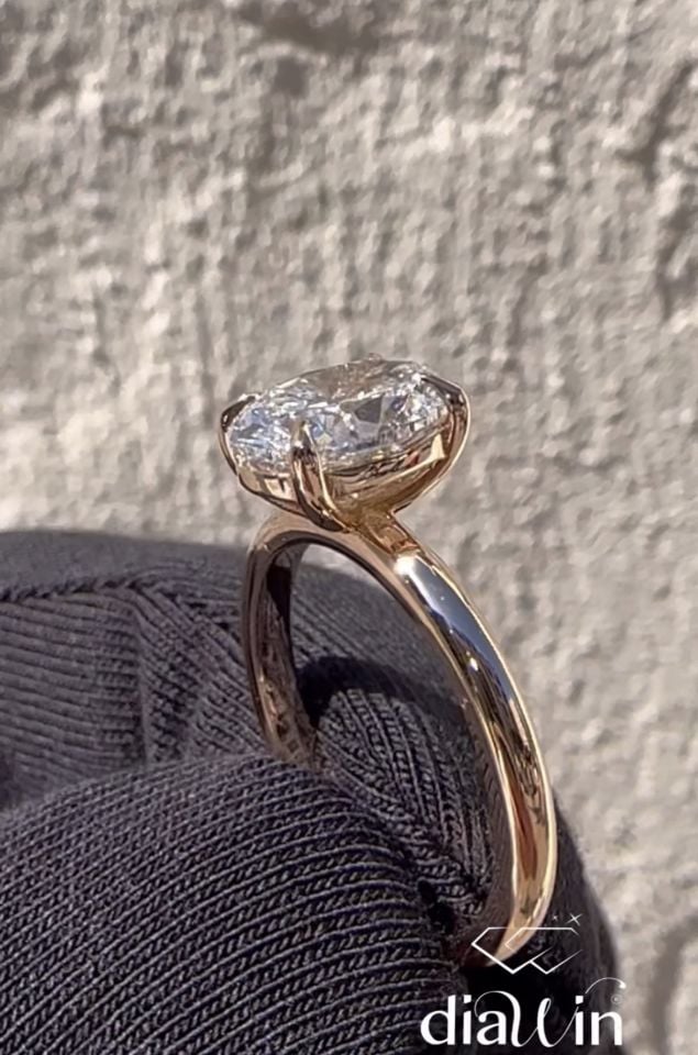 1.00 Karat G SI Oval Kesim HRD Sertifikalı Vintage ModelTektaş Yüzük 14 Ayar Altın