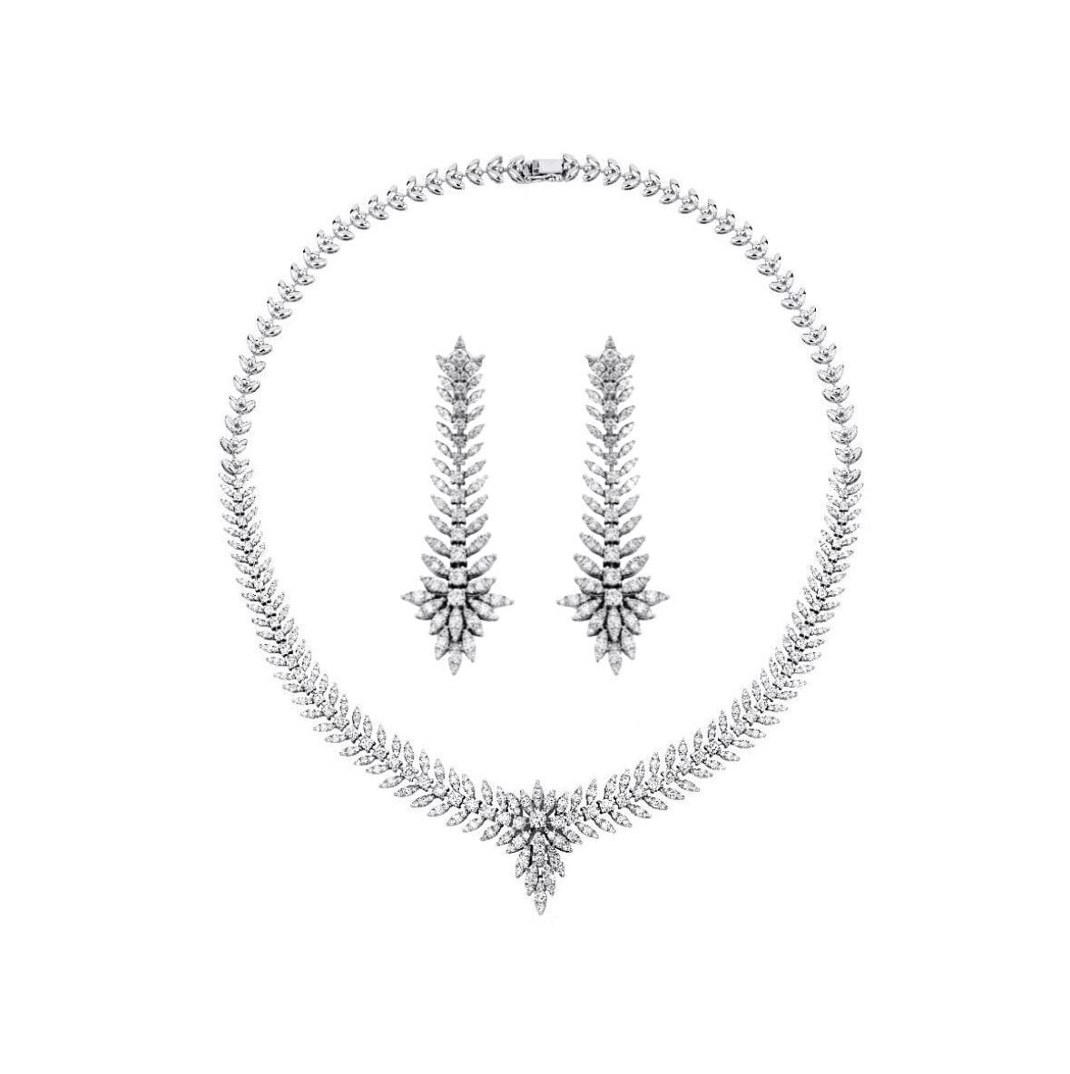 IMPERIA HRD Antwerp Sertifikalı Pırlanta Gerdanlık Küpe Seti