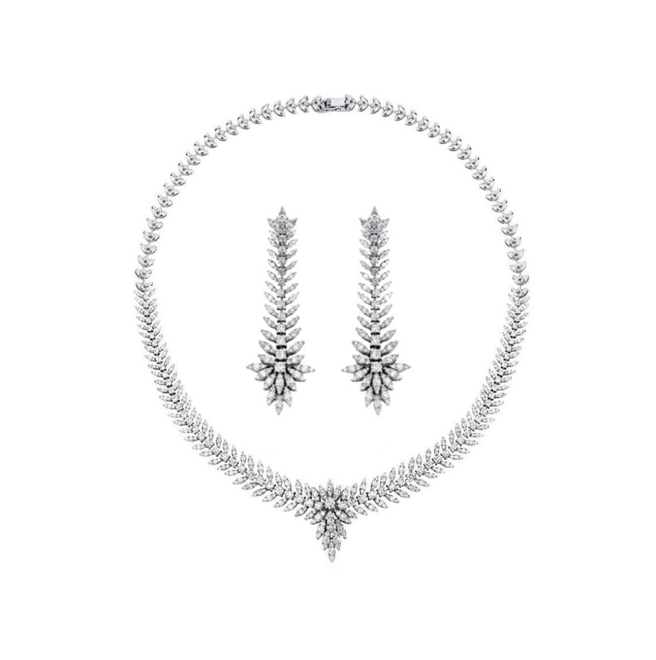 IMPERIA HRD Antwerp Sertifikalı Pırlanta Gerdanlık Küpe Seti