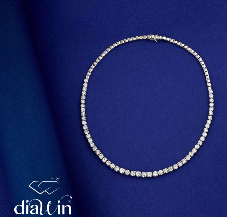 20.57 Karat HRD Antwerp Sertifikalı Pırlanta Su Yolu Gerdanlık D - G  SI1 - SI2