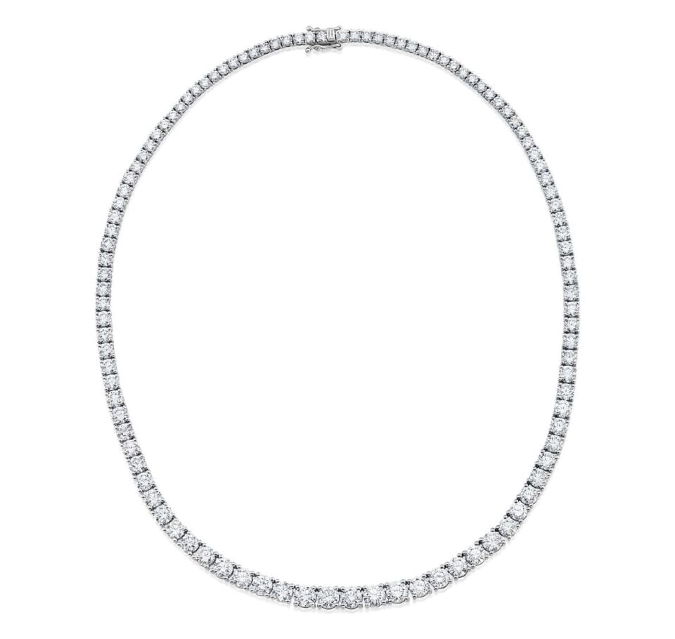 20.57 Karat HRD Antwerp Sertifikalı Pırlanta Su Yolu Gerdanlık D - G  SI1 - SI2