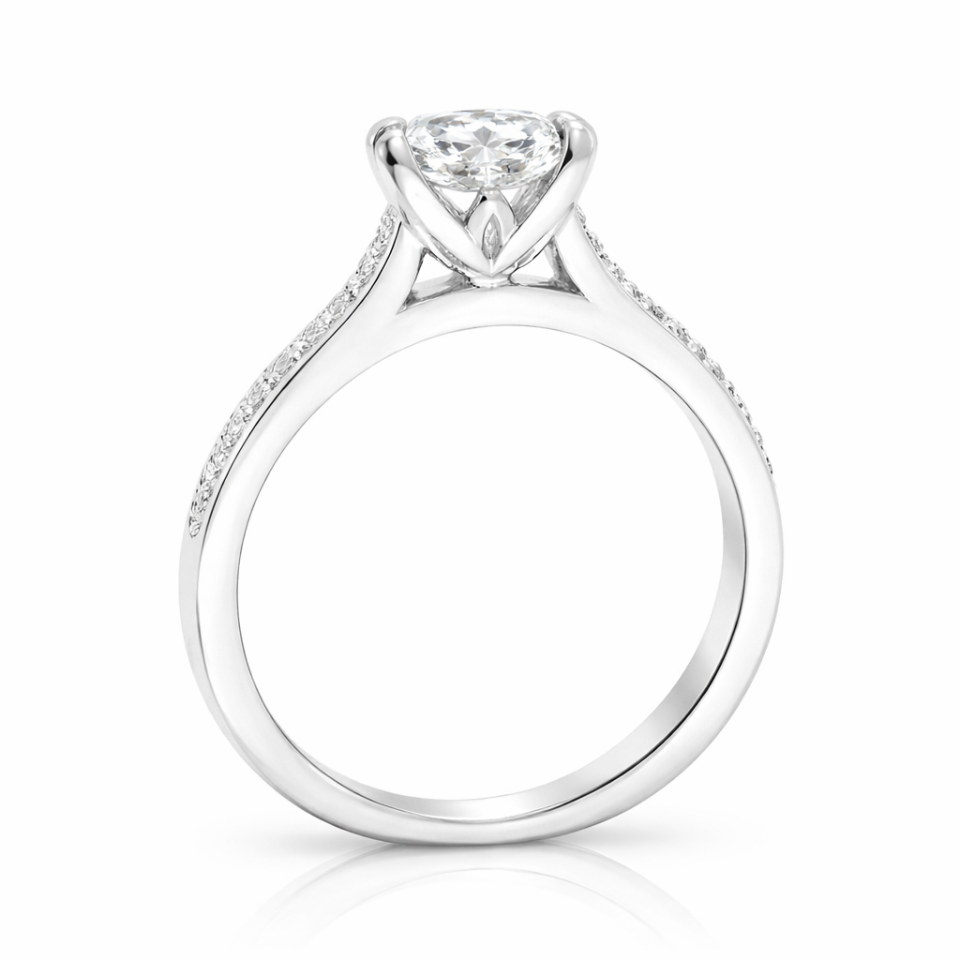 1.10 Karat GIA Sertifikalı Prenses Pırlanta Tektaş Yüzük F SI