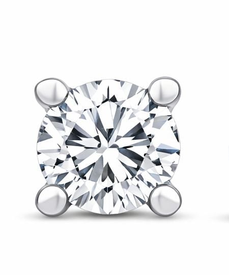 0.60 Karat Pırlanta Tel Tırnak Tektaş Küpe