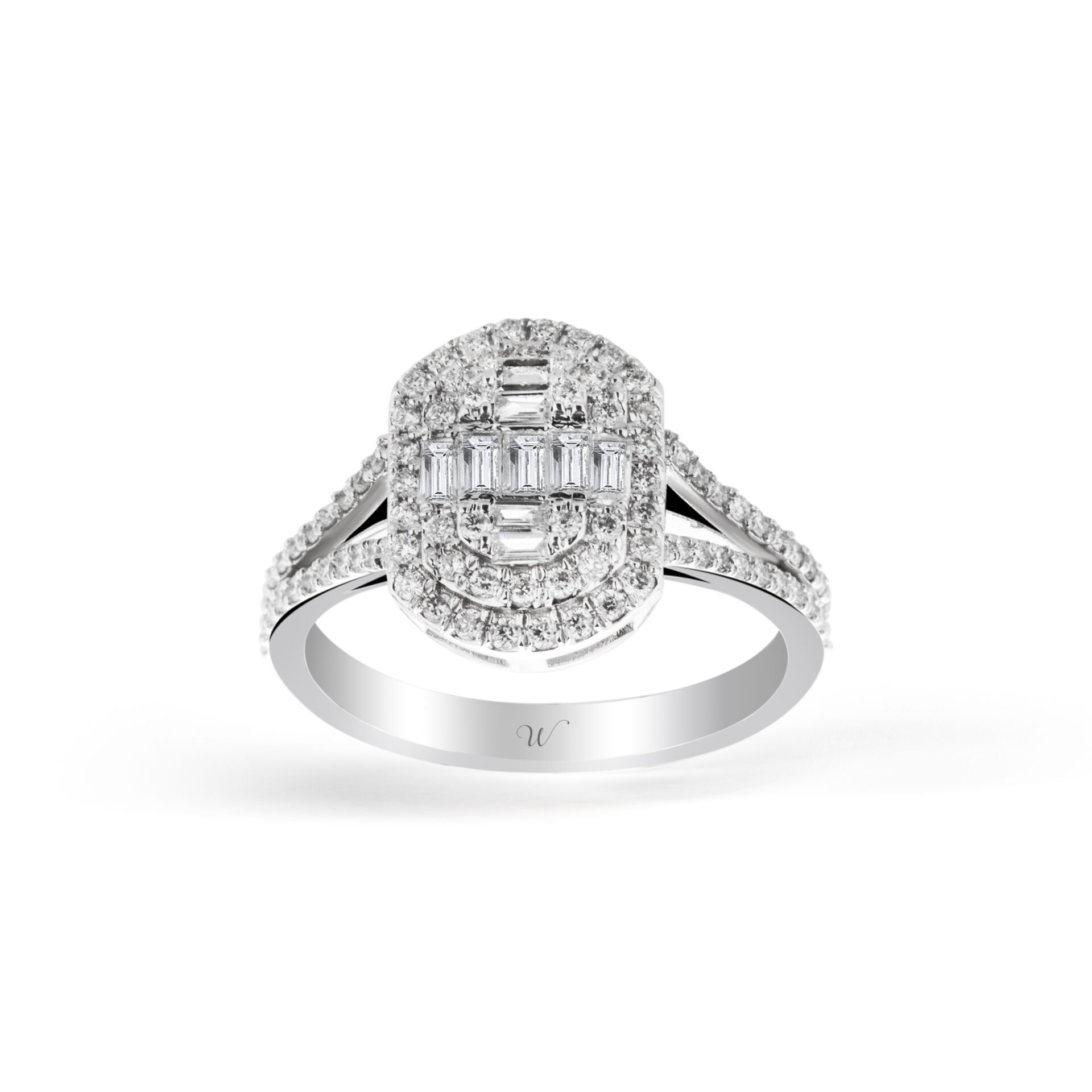 0,73 ct Oval Baget Dizayn Yüzük 14 Ayar Altın