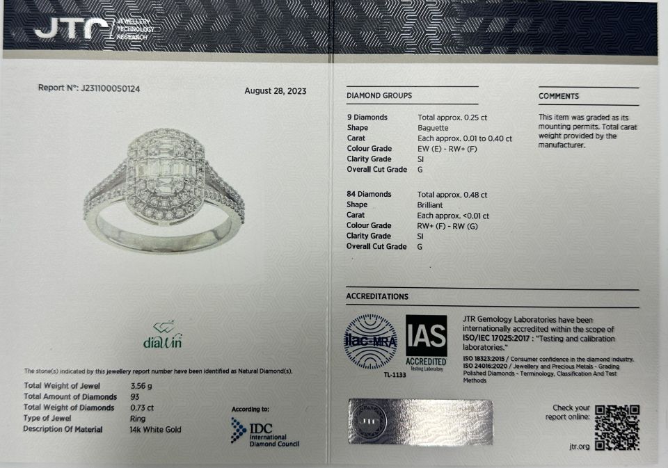 0,73 ct Oval Baget Dizayn Yüzük 14 Ayar Altın