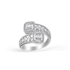 1,01 ct Yin Yang Baget Dizayn Yüzük 14 Ayar Altın