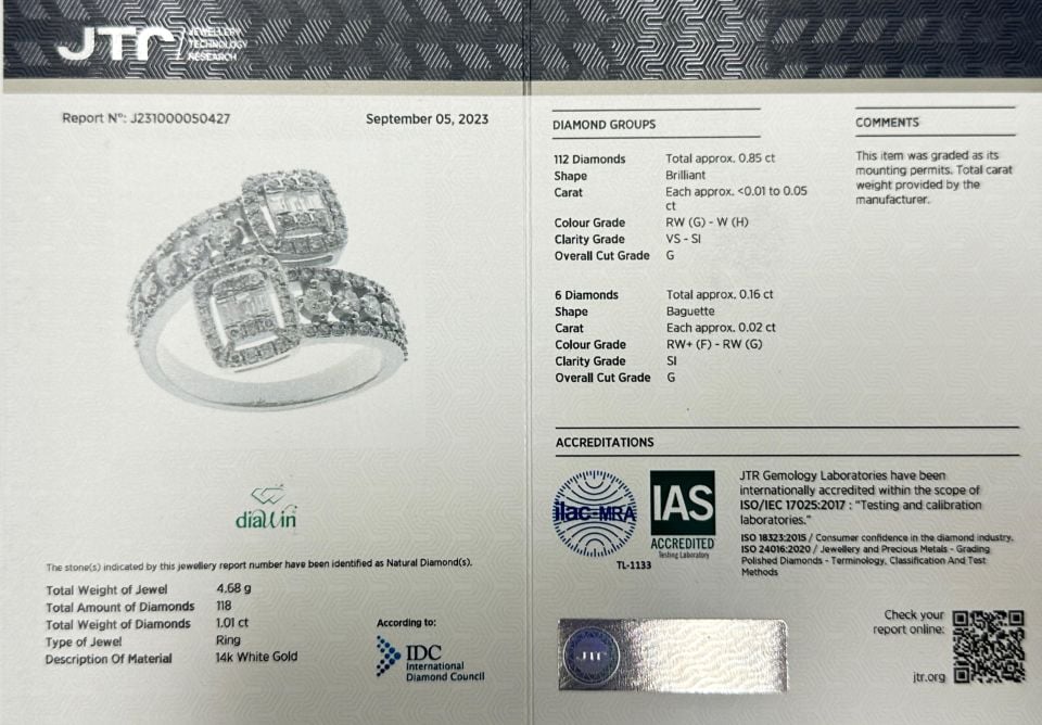 1,01 ct Yin Yang Baget Dizayn Yüzük 14 Ayar Altın