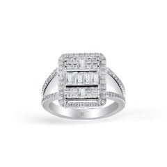 0.93 ct Mega Baget Yüzük 14 Ayar Altın