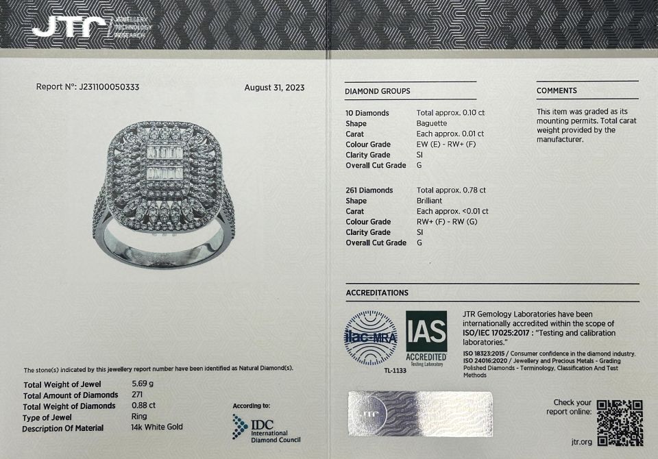 0.88 ct Mega Baget Dizayn Yüzük 14 Ayar Altın
