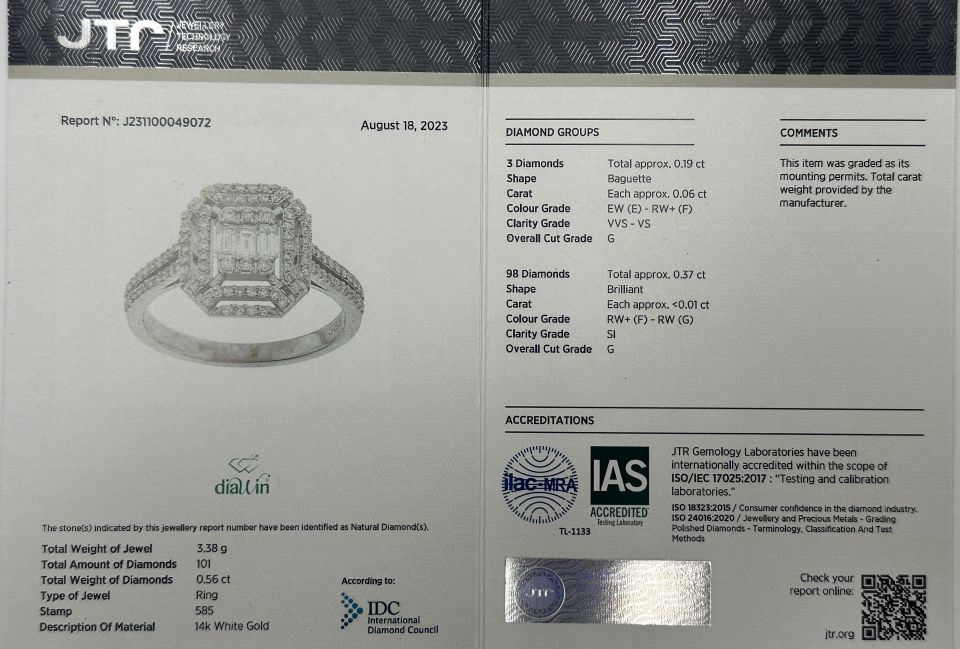 0.56 ct Dizayn Baget Yüzük 14 Ayar Altın