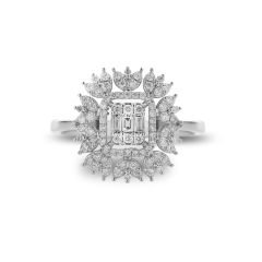 0.37 ct Kar Tanesi Baget Yüzük 14 Ayar Altın