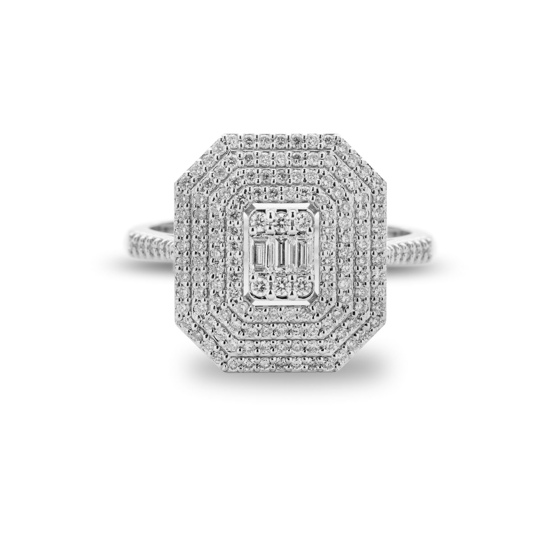 0.70 ct Full Taş Baget Yüzük 14 Ayar Altın