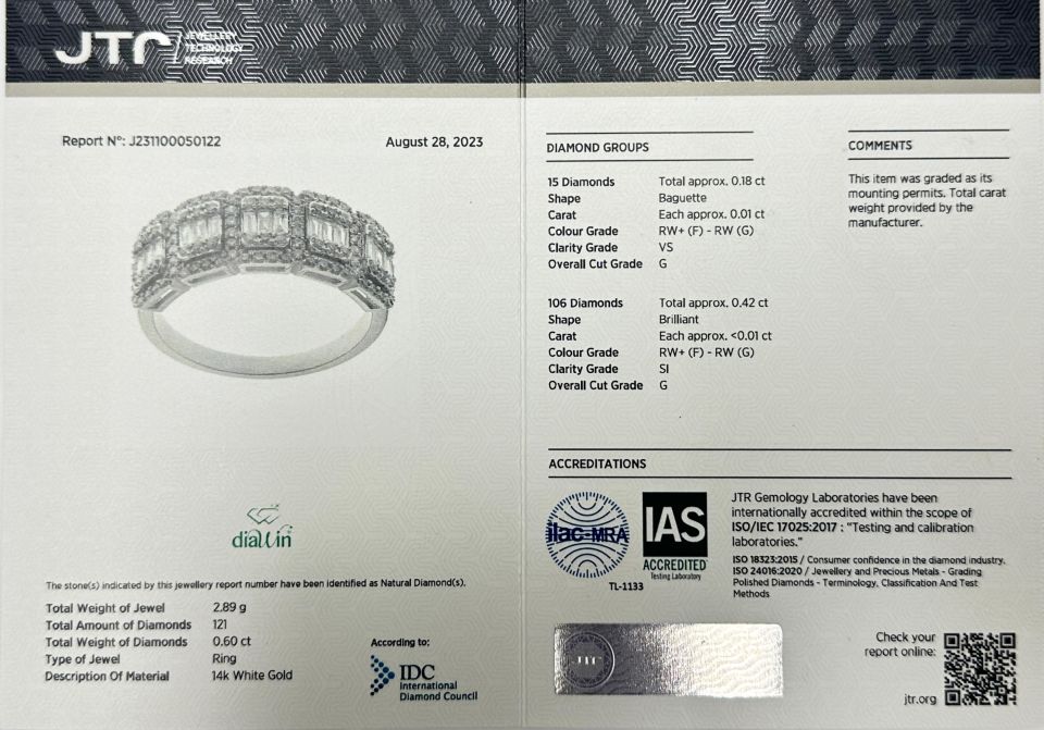 0.60 ct Beştaş Baget Yüzük 14 Ayar Altın