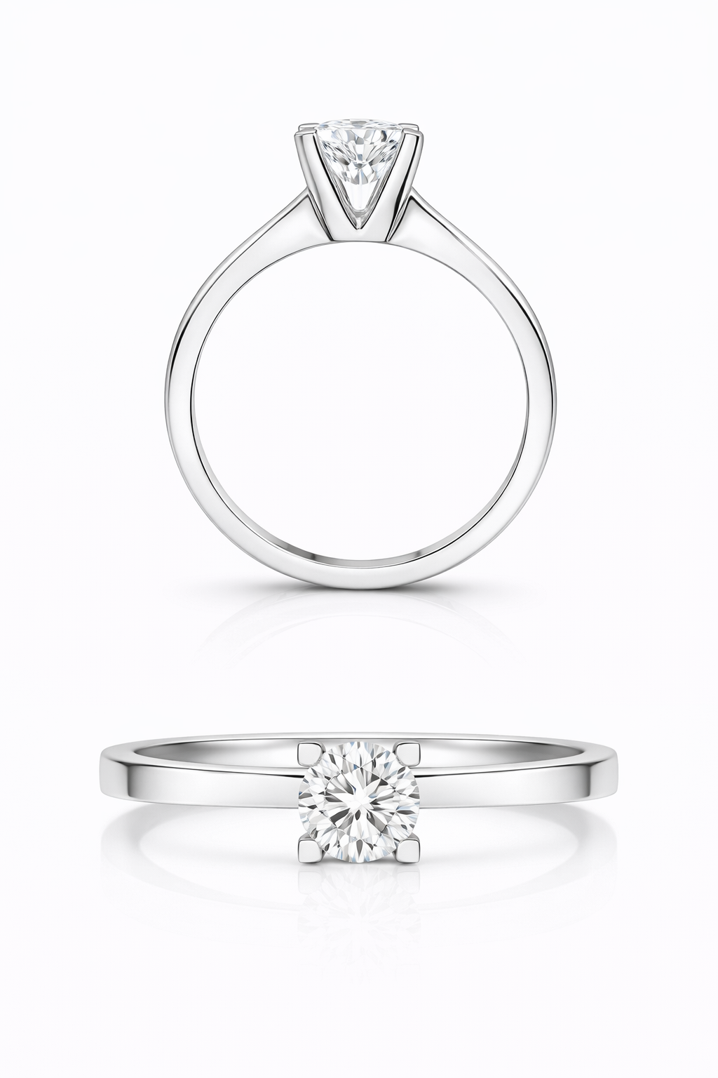 Kare Tırnak Tektaş Yüzük 14 Ayar Altın