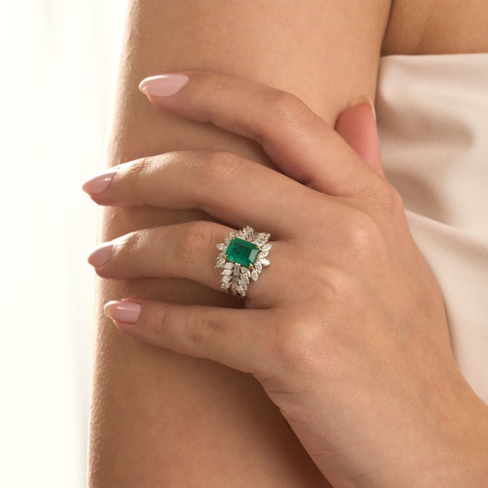 Dragon Emerald Markiz Yüzük 18 Ayar Altın